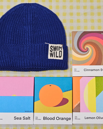 Swim Wild Hat & Artisan Chocolate Set