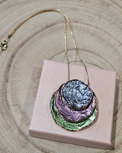 Northern Lights Enamel Pendant Necklace