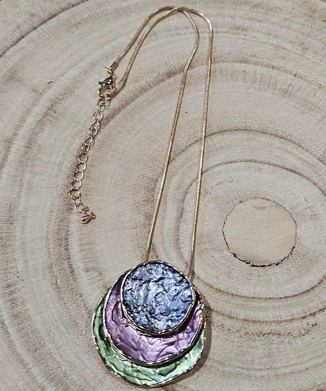 Northern Lights Enamel Pendant Necklace