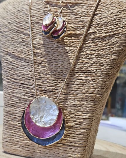 Cosmo Lights Enamel Pendant Necklace