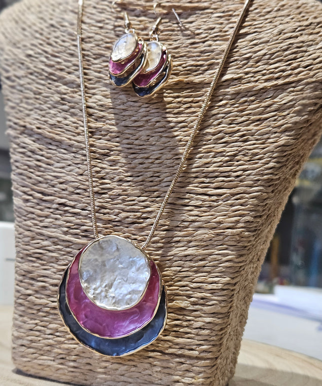 Cosmo Lights Enamel Pendant Necklace