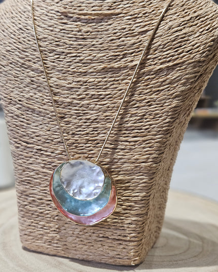 Pastel Bloom Enamel Pendant Necklace