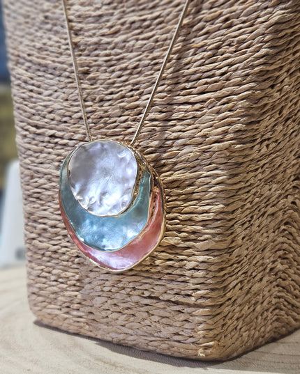Pastel Bloom Enamel Pendant Necklace