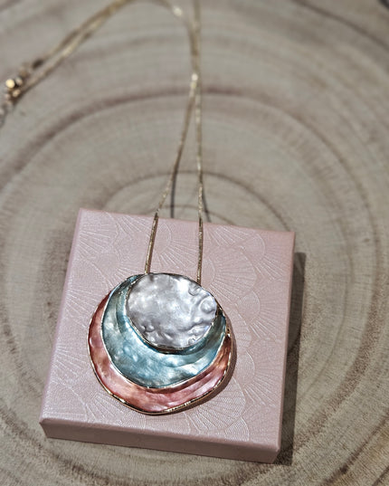Pastel Bloom Enamel Pendant Necklace