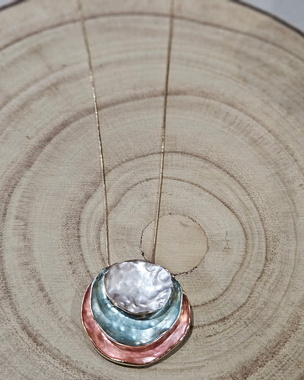 Pastel Bloom Enamel Pendant Necklace