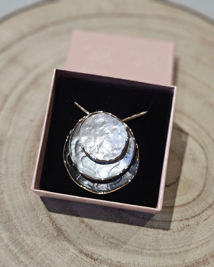 Lunar Tide Enamel Pendant Necklace