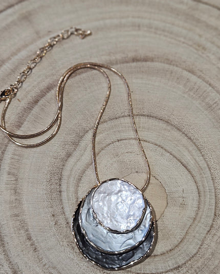 Lunar Tide Enamel Pendant Necklace