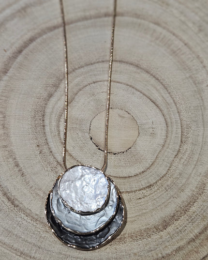 Lunar Tide Enamel Pendant Necklace