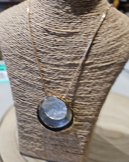 Lunar Tide Enamel Pendant Necklace