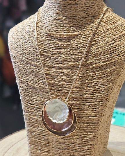 Whispering Woods Enamel Pendant Necklace