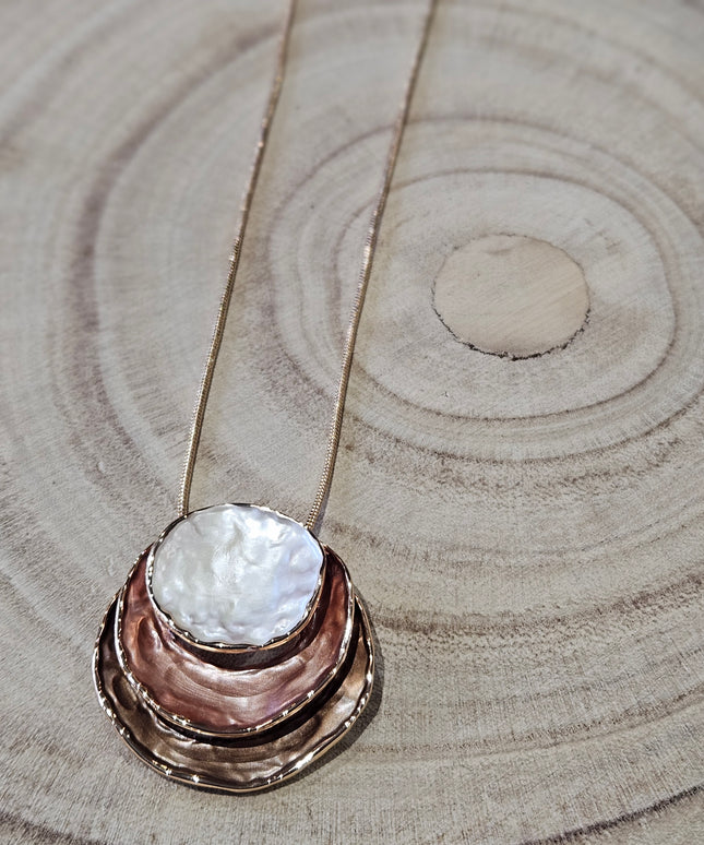 Whispering Woods Enamel Pendant Necklace