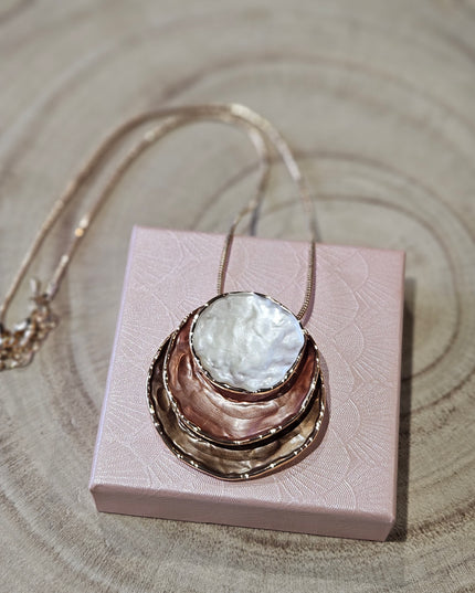 Whispering Woods Enamel Pendant Necklace