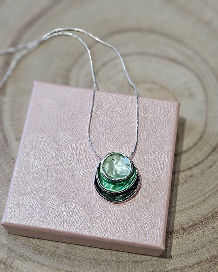 Forest Greend Enamel Pendant Necklace