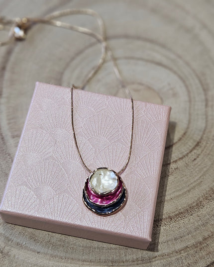 Cosmo Lights Enamel Pendant Necklace