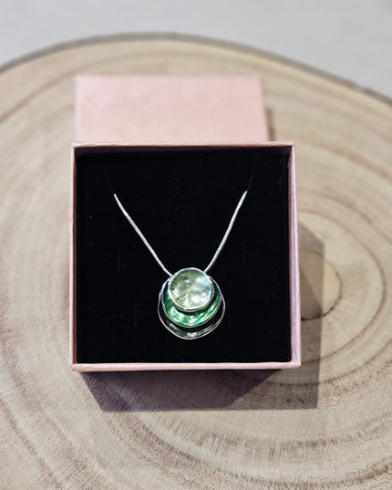 Forest Greend Enamel Pendant Necklace