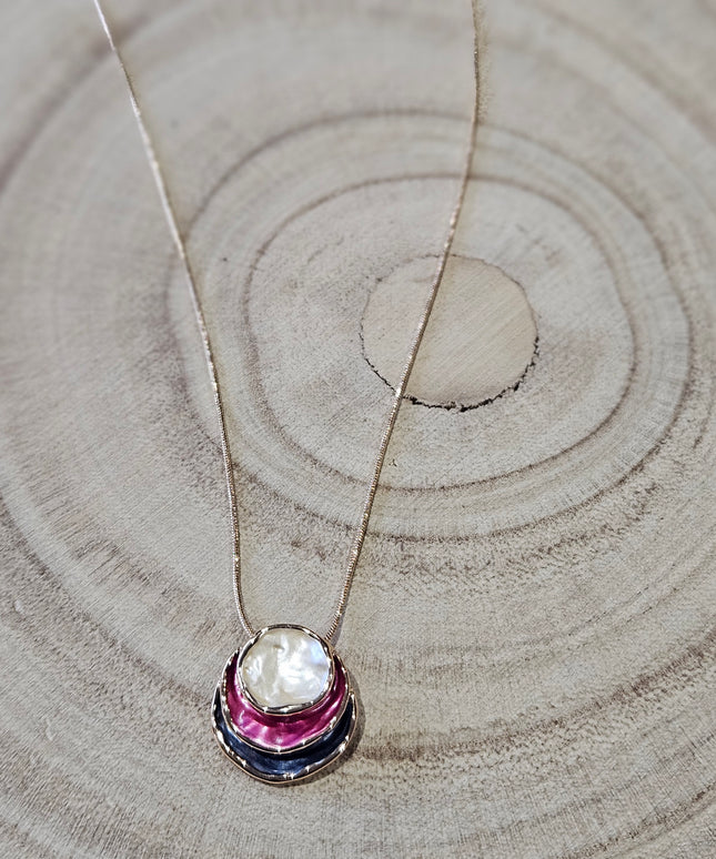 Cosmo Lights Enamel Pendant Necklace