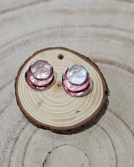 Blush Blooms Enamel Stud Earrings
