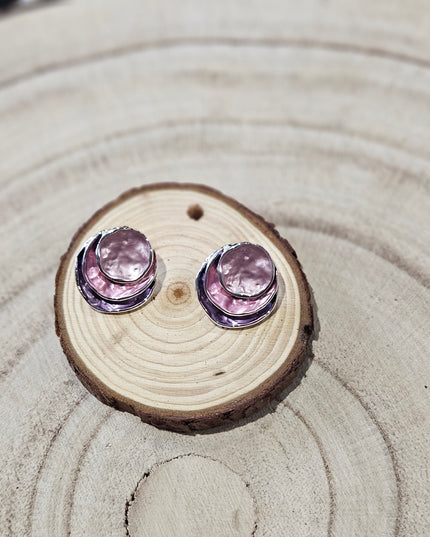 Voilet Burst Enamel Stud Earrings