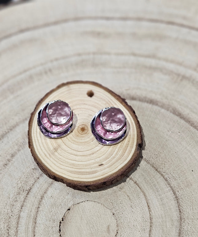 Voilet Burst Enamel Stud Earrings