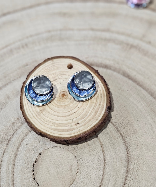 Blue Skies Enamel Stud Earrings