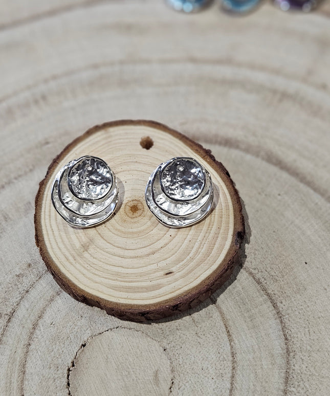 Ivory Leaf Enamel Stud Earrings