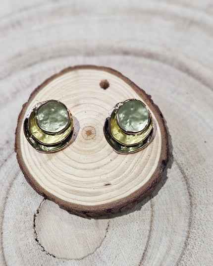 Moss and Mist Enamel Stud Earrings