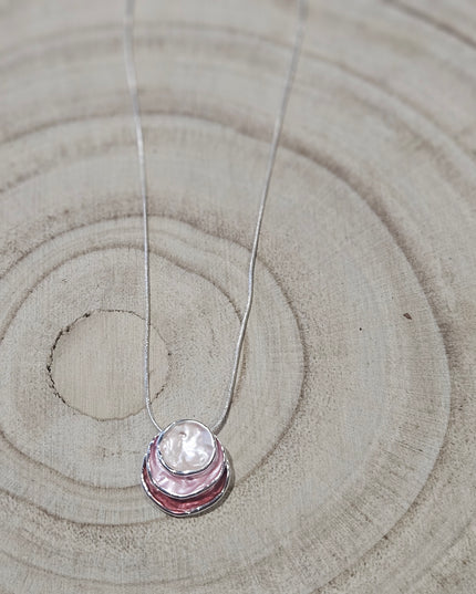 Blush Blooms Enamel Pendant Necklace