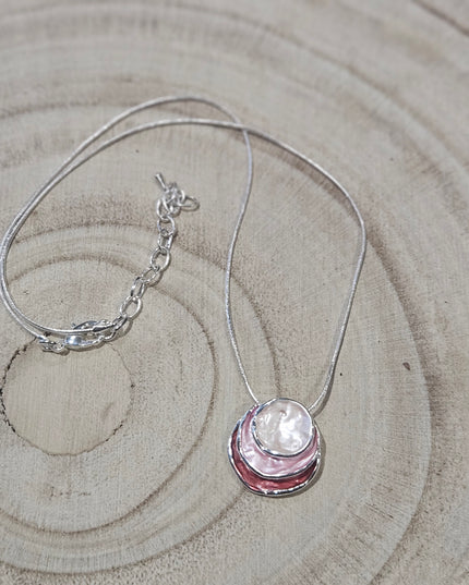 Blush Blooms Enamel Pendant Necklace