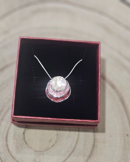 Blush Blooms Enamel Pendant Necklace