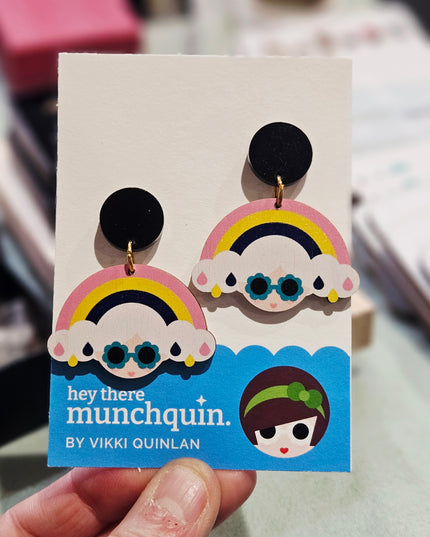 Eco-friendly ‘Weather Girls’ rainbow dangle earrings