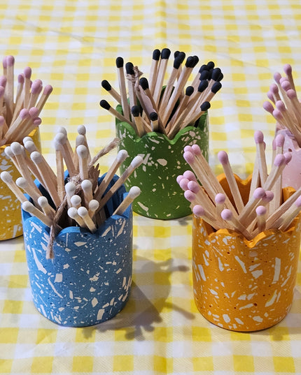 Scalloped Terrazzo Match Pot  *Pink*