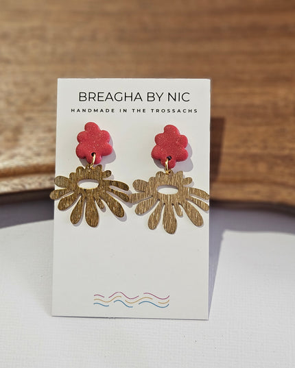 LOISA Earrings - Flair Red Shimmer