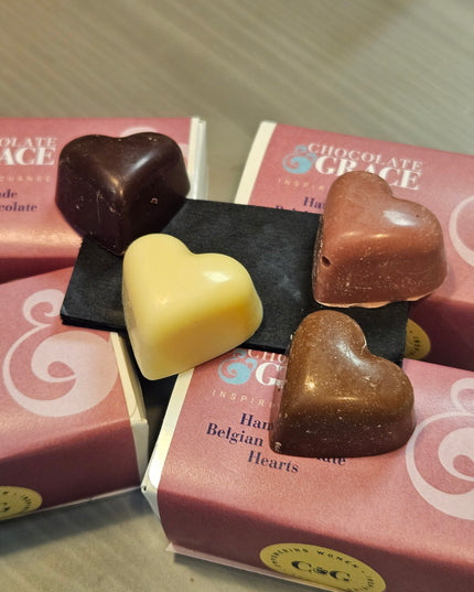 Handmade Belgium Chocolate Hearts - Boxed