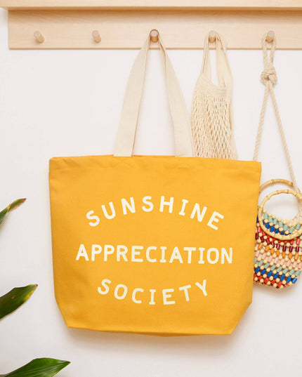 Sunshine Appreciation Society - Yellow Canvas Tote Bag