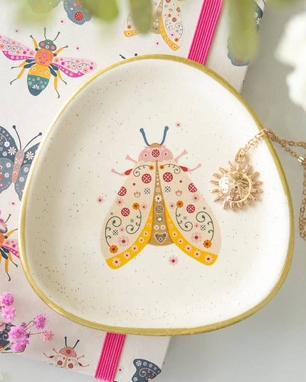 Floral Moth Trinket Dish