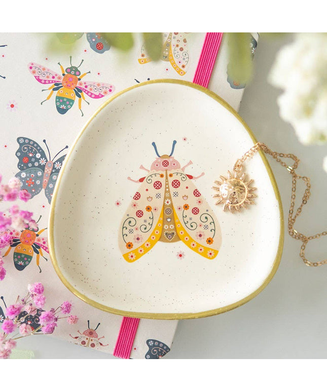 Floral Moth Trinket Dish