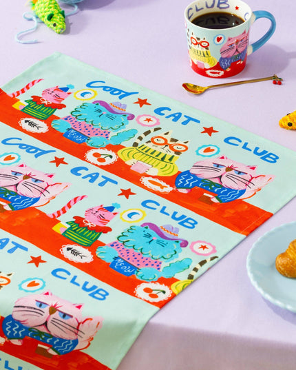 Cool Cat Club Tea Towel
