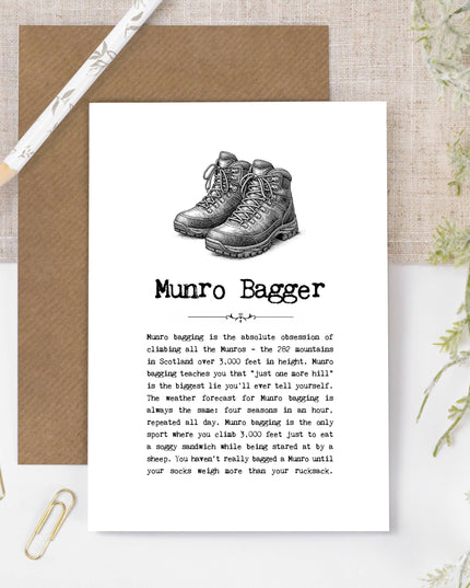 Munro Bagging Quotes Card, Scottish Peaks