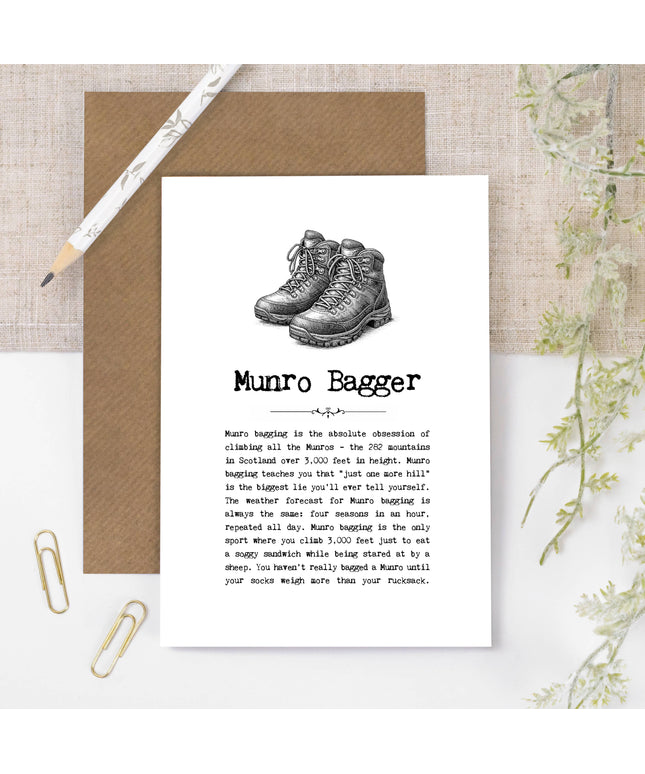Munro Bagging Quotes Card, Scottish Peaks