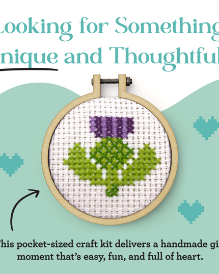 'Thistle Make You Smile' Mini Matchbox Cross Stitch Kit