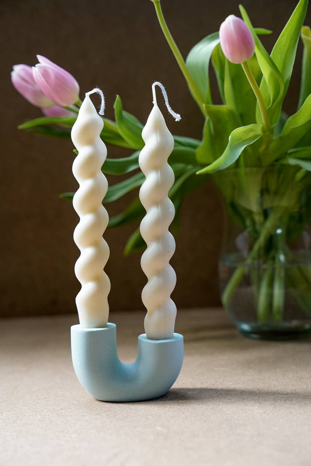 U Shape Dinner Candle Holder - Handmade pieces