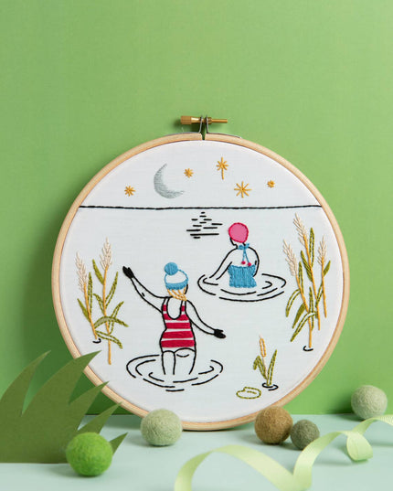 Wild Swimming Embroidery Kit (Swim) | Beginner Craft Kit