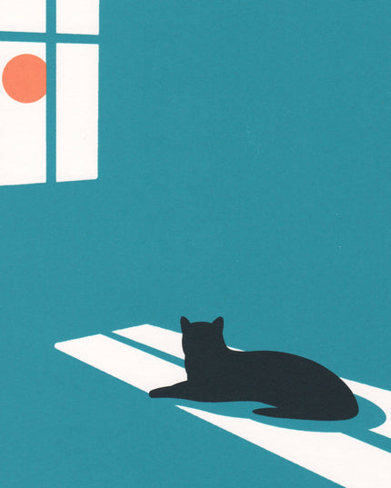 Sunbather, Cat Print, A4 Screenprint