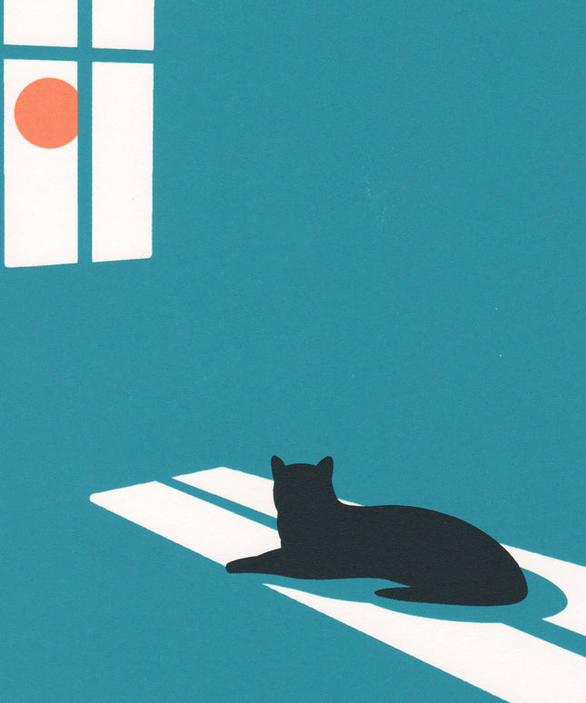 Sunbather, Cat Print, A4 Screenprint