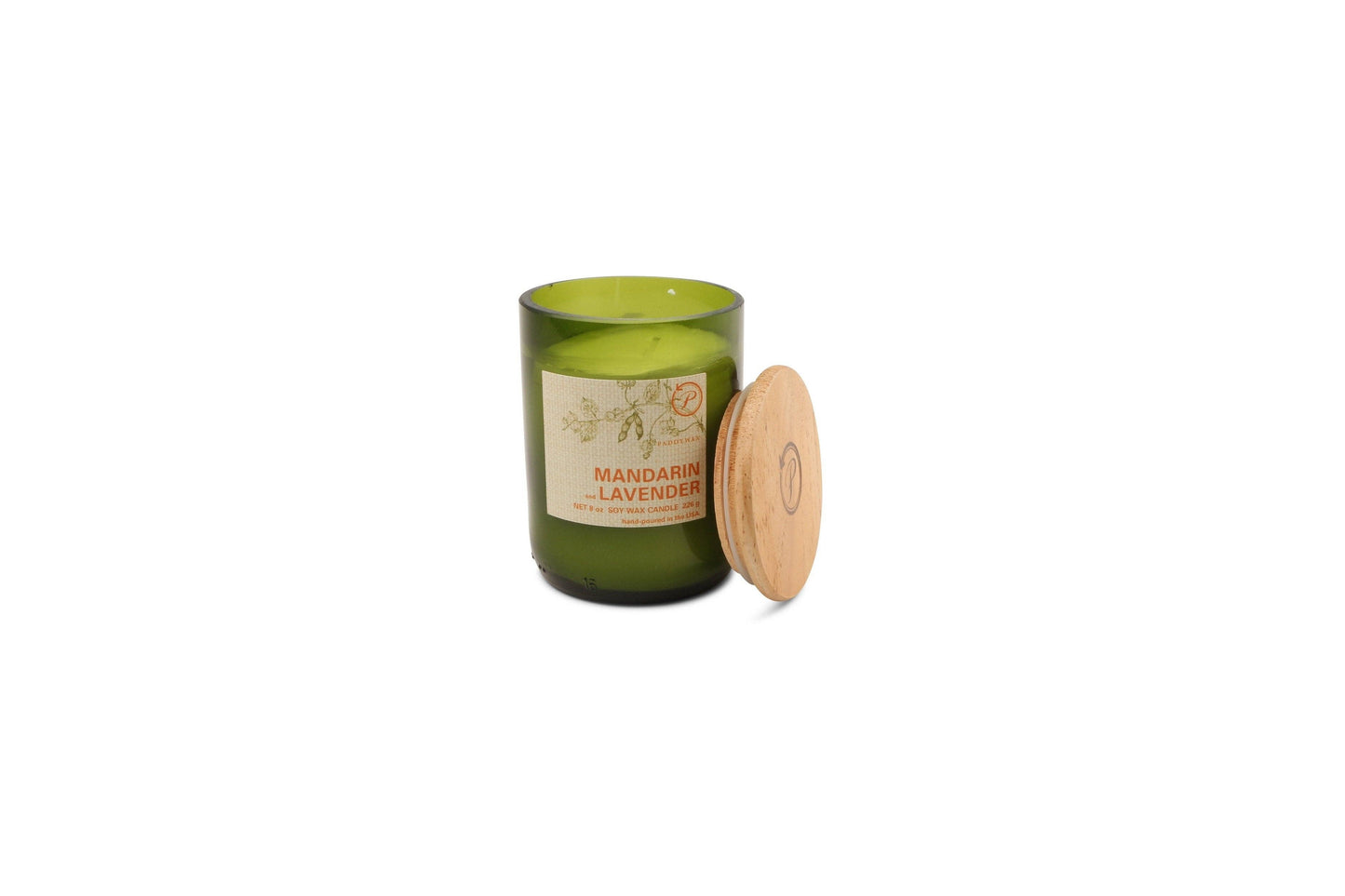 Eco Recycled Glass Candle - Mandarin & Lavender Scent