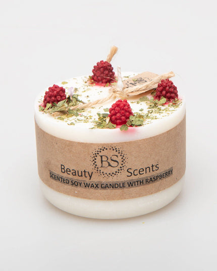 Beautiful Candle With Raspberry