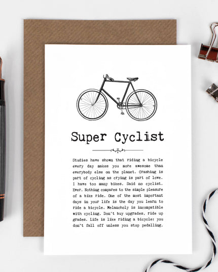 Super Cyclist Card For Bike Riders