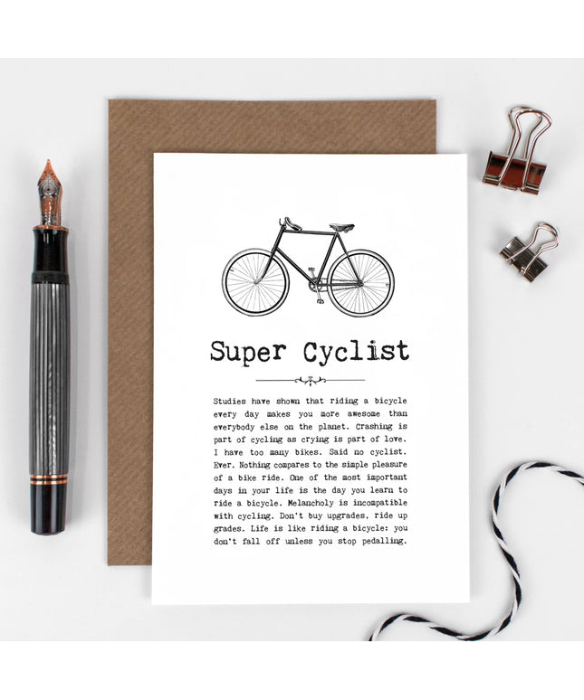 Super Cyclist Card For Bike Riders