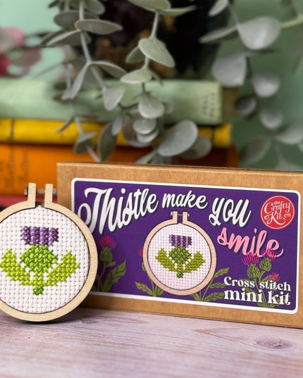 'Thistle Make You Smile' Mini Matchbox Cross Stitch Kit