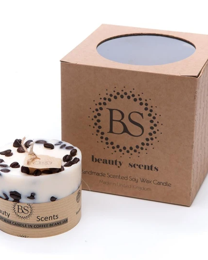 Scented Soy Candle With Coffee Beans - Cherry & Coffee